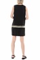 GLAMAZONS-Γυναικείο αμάνικο mini φόρεμα GLAMAZONS PATMOS μαύρο χρυσό