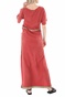 GLAMAZONS-Γυναικείο μακρύ φόρεμα GLAMAZONS TINOS κόκκινο χρυσό
