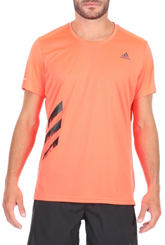 adidas Performance-Ανδρικό t-shirt adidas Performance RUN IT TEE 3S πορτοκαλί