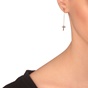 JEWELTUDE-Γυναικεία ασημένια ρόζ επιχρυσωμένα σκουλαρίκια Σταυροί