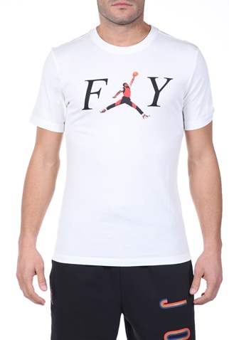 NIKE-Ανδρικό t-shirt NIKE M J FLY SS CREW λευκό