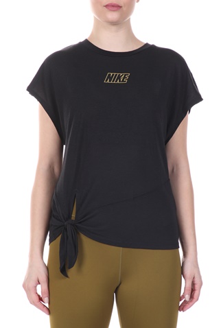 NIKE-Γυναικείο t-shirt NIKE DRY SS TOP TIE PP5 CB μαύρο