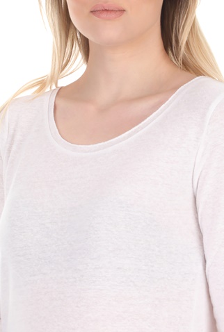 COTTON CANDY-Γυναικεία μπλούζα COTTON CANDY LINNEN BLEND λευκό