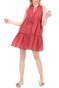 LA DOLLS-Γυναικείο mini φόρεμα LA DOLLS DAISY κόκκινο