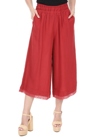 LA DOLLS-Γυναικεία cropped παντελόνα LA DOLLS LOTUS κόκκινη