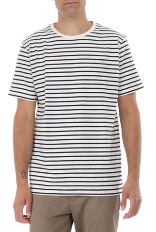LES DEUX-Ανδρικό t-shirt LES DEUX Sailor Stripe λευκό μπλε