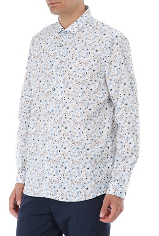 SSEINSE-Ανδρικό πουκάμισο SSEINSE CAMICIA λευκό μπλε