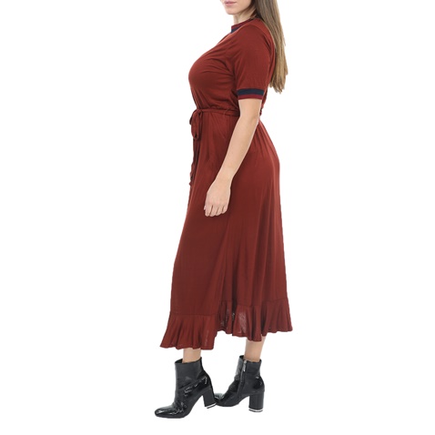 NUMPH-Γυναικείο μάξι φόρεμα NUMPH καφέ