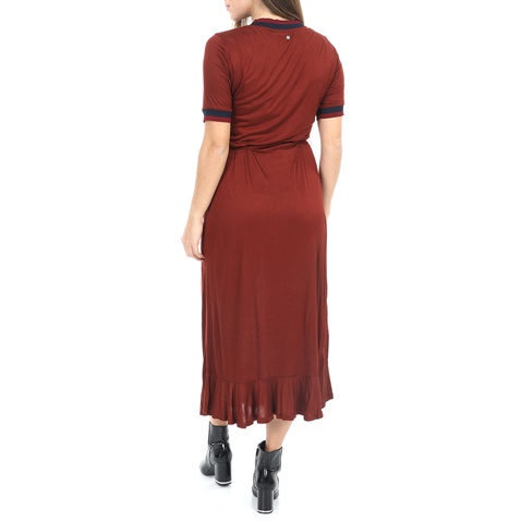 NUMPH-Γυναικείο μάξι φόρεμα NUMPH καφέ