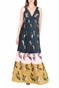 TED BAKER-Γυναικείο μακρύ φόρεμα TED BAKER KAYLARE SAVANNA μπλε κίτρινο