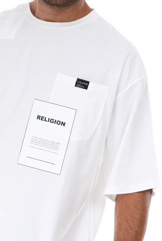 RELIGION-Ανδρικό t-shirt RELIGION OVER LAY λευκό