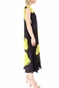 RELIGION-Γυναικείο maxi φόρεμα RELIGION SYMBOL μαύρο κίτρινο