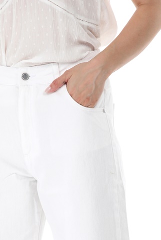SUPERDRY-Γυναικείο jean cropped παντελόνι SUPERDRY D2 WIDE LEG CROP λευκό