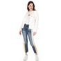 LEVI'S-Γυναικείο cropped jean παντελόνι LEVI'S MOTO 501 SHOW TEETH μπλε λευκό