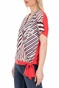 KOCCA-Γυναικεία κοντομάνικη μπλούζα KOCCA ARGIT λευκή κόκκινη