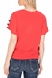 KOCCA-Γυναικεία κοντομάνικη μπλούζα KOCCA ARGIT λευκή κόκκινη