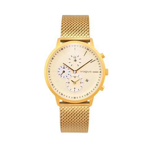 VOGUE-Unisex ρολόι χρονογράφος από ατσάλι VOGUE χρυσό