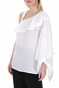 NENETTE-Γυναικεία μπλούζα με έναν ώμο NENETTE FLIA λευκή