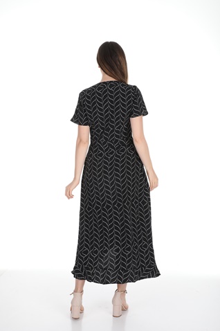MOLLY BRACKEN-Γυναικείο μακρύ φόρεμα MOLLY BRACKEN ασπρόμαυρο