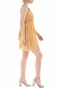 TRAFFIC PEOPLE-Γυναικείο mini φόρεμα TRAFFIC PEOPLE Seeking Serenity/Stolen Dreams κίτρινο μοβ