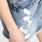 FUNKY BUDDHA-Γυναικεία jean mini φούστα FUNKY BUDDHA μπλε