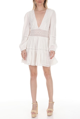 FREE PEOPLE COLLECTION-Γυναιείο mini φόρεμα FREE PEOPLE THE DELIGHTFUL λευκό