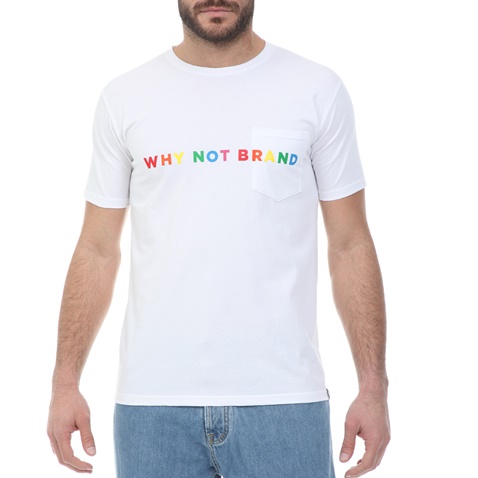 WHY NOT-Ανδρικό t-shirt WHY NOT TEE LOGO λευκό