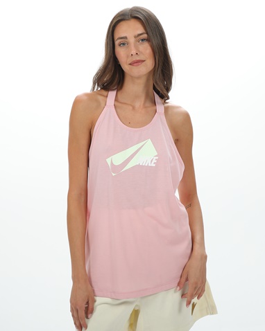 NIKE-Γυναικείο αθλητικό tank top NIKE DRY DA0364 W ELASTIKA HBR GRX ροζ