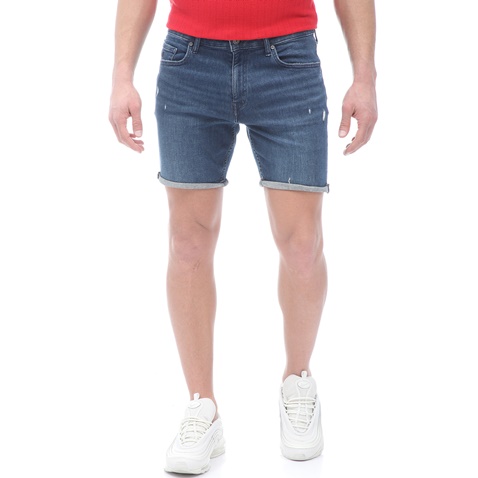 CR7-Ανδρική jean βερμούδα CR7 Shorts-Slim Short μπλε