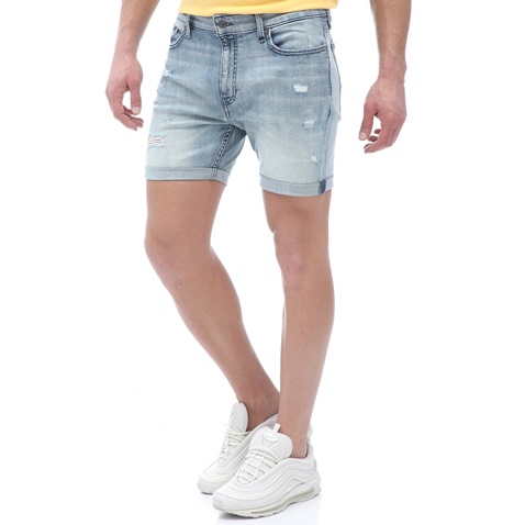 CR7-Ανδρική jean βερμούδα CR7 Shorts-Slim μπλε