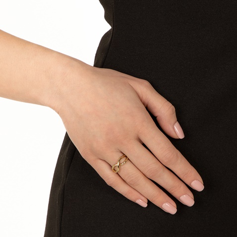 FOLLI FOLLIE-Γυναικείο δαχτυλίδι από ορείχαλκο FOLLI FOLLIE Fluidity επίχρυσο