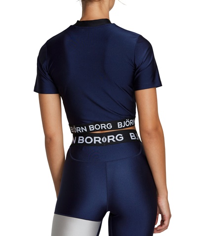 BJORN BORG-Γυναικείο αθλητικό cropped top BJORN BORG μπλε ασημί