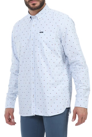 GARCIA JEANS-Ανδρικό πουκάμισο GARCIA JEANS μπλε λευκό