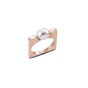 VOGUE-Γυναικείο ασημένιο τετράγωνο δαχτυλίδι VOGUE ροζ χρυσό