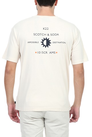 SCOTCH & SODA-Ανδρικό t-shirt SCOTCH & SODA μπεζ