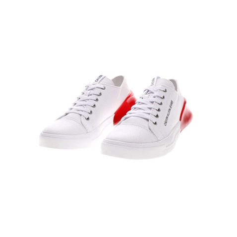 CALVIN KLEIN JEANS-Ανδρικά sneakers CALVIN KLEIN JEANS MUNRO λευκά κόκκινα