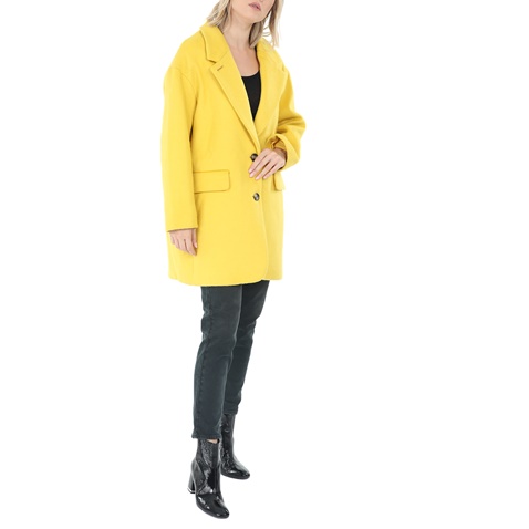 AMERICAN VINTAGE-Γυναικείο παλτό AMERICAN VINTAGE κίτρινο