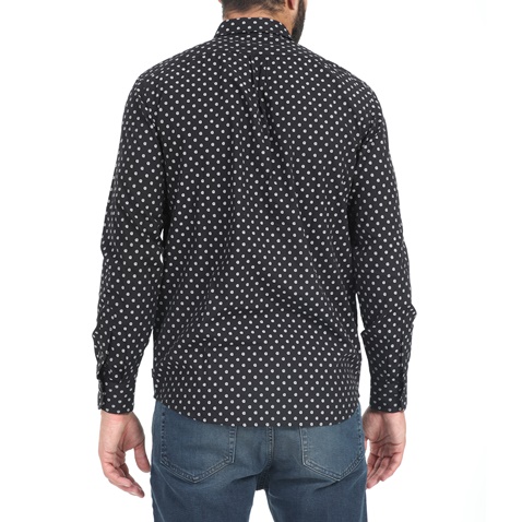 DIESEL-Ανδρικό πουκάμισο DIESEL S-JIROU μαύρο εκρού
