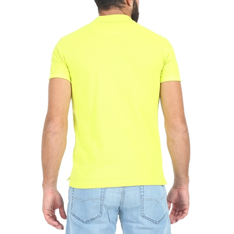DIESEL-Ανδρική polo μπλούζα DIESEL T-HEAL-BROKEN-ST POLO κίτρινη