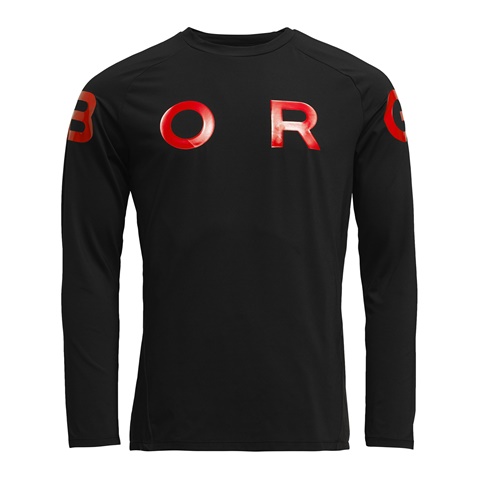 BJORN BORG-Ανδρική αθλητική μπλούζα BJORN BORG μαύρη κόκκινη