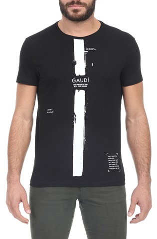 GAUDI-Ανδρική μπλούζα GAUDI μαύρη λευκή
