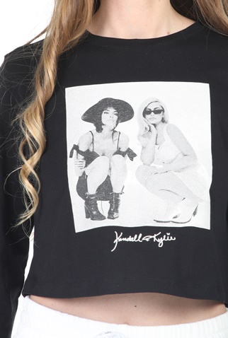 KENDALL+KYLIE -Γυναικεία μακρυμάνικη μπλούζα KENDALL+KYLIE μαύρη