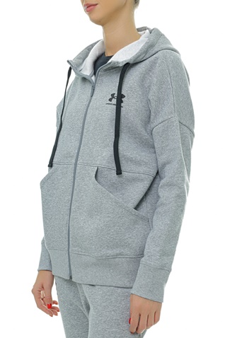 UNDER ARMOUR-Γυναικεία φούτερ ζακέτα UNDER ARMOUR 1356400 Rival Fleece FZ Hoodie γκρι