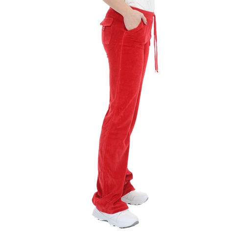FOUR ANGELS-Γυναικείο βελούδινο παντελόνι φόρμας FOUR ANGELS BASIC κόκκινο