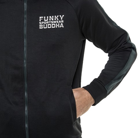 FUNKY BUDDHA-Ανδρική αθλητική ζακέτα FUNKY BUDDHA μαύρη