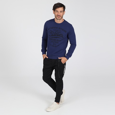 EDWARD JEANS-Ανδρική φούτερ μπλούζα EDWARD JEANS SAMWELL-W19 μπλε