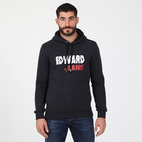 EDWARD JEANS-Ανδρική φούτερ μπλούζα EDWARD JEANS μαύρη