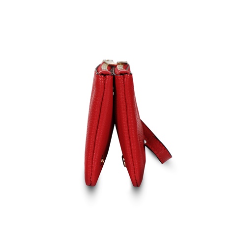 FOLLI FOLLIE-Γυναικείο δερμάτινο τσαντάκι καρπού FOLLI FOLLIE Mini Discoveries κόκκινο