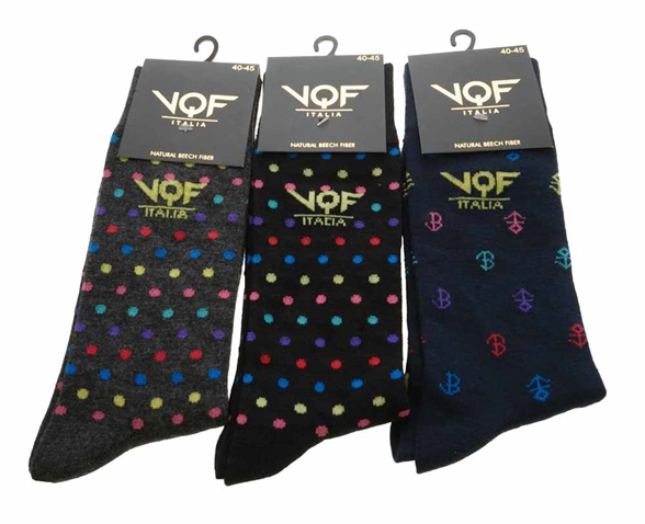 VQF-Ανδρικές κάλτσες σετ των 3 VQF μαύρες μπλες γκρι