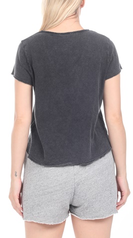AMERICAN VINTAGE-Γυναικεία cropped μπλούζα AMERICAN VINTAGE ανθρακί